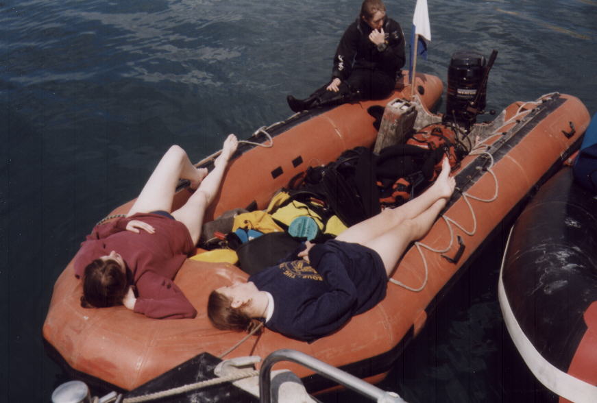The MADU team at rest between dives